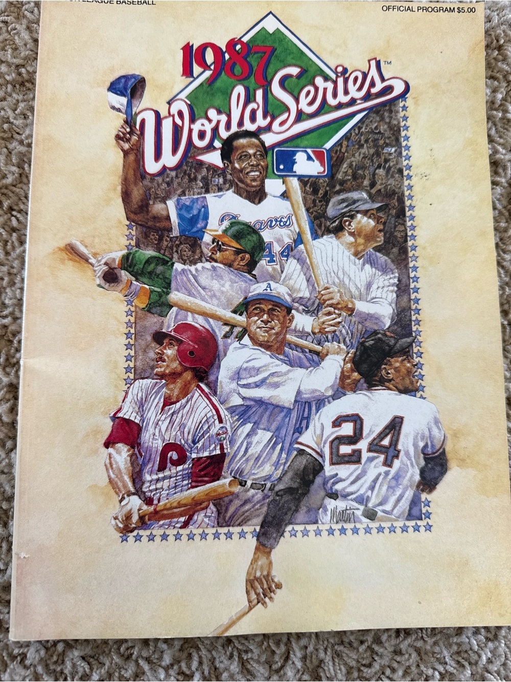 1987 World Series Official Program - Illustrated Baseball Cover